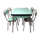 Table formica et ses 4 chaises vert menthe