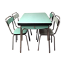Formica table and 4 chairs mint green