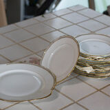 Sologne porcelain white and gold cake service