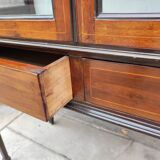 English art nouveau showcase. mahogany