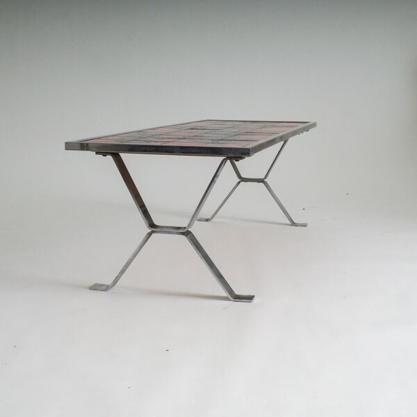 Table basse carrelée moderne du milieu du siècle par Bayer