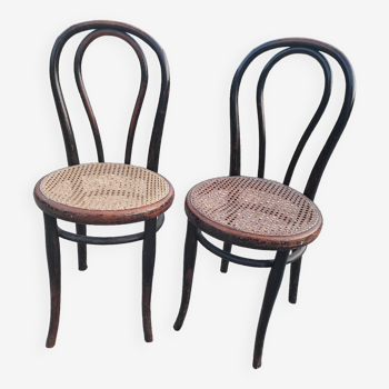 Thonet Austria duo of tanned chairs