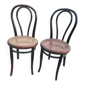 Thonet Austria duo of tanned chairs