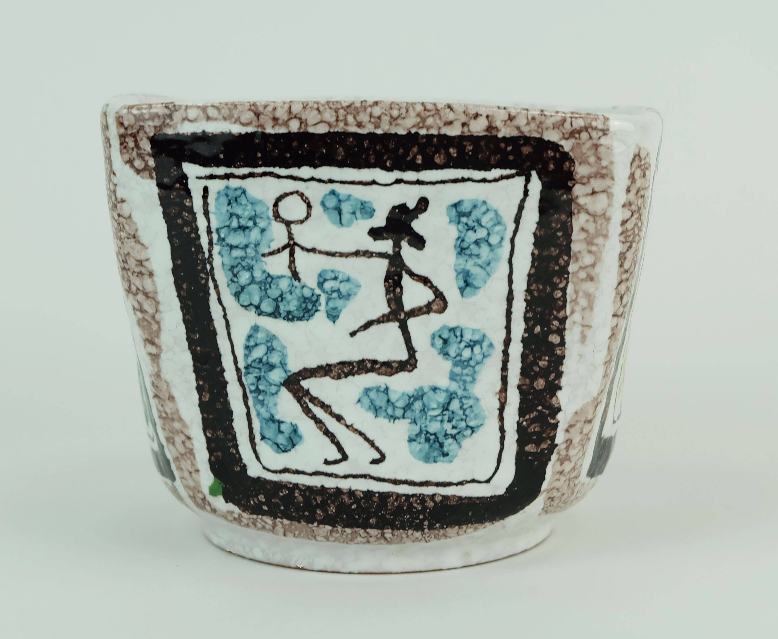 Decorative small mid century plant pot italy 625/208 1950s
