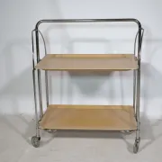 Mid Century Folding Serving Trolley in Chrome by Bremshey, 1960s