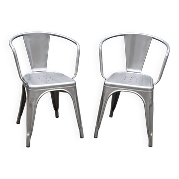 Pair of Tolix garden chairs