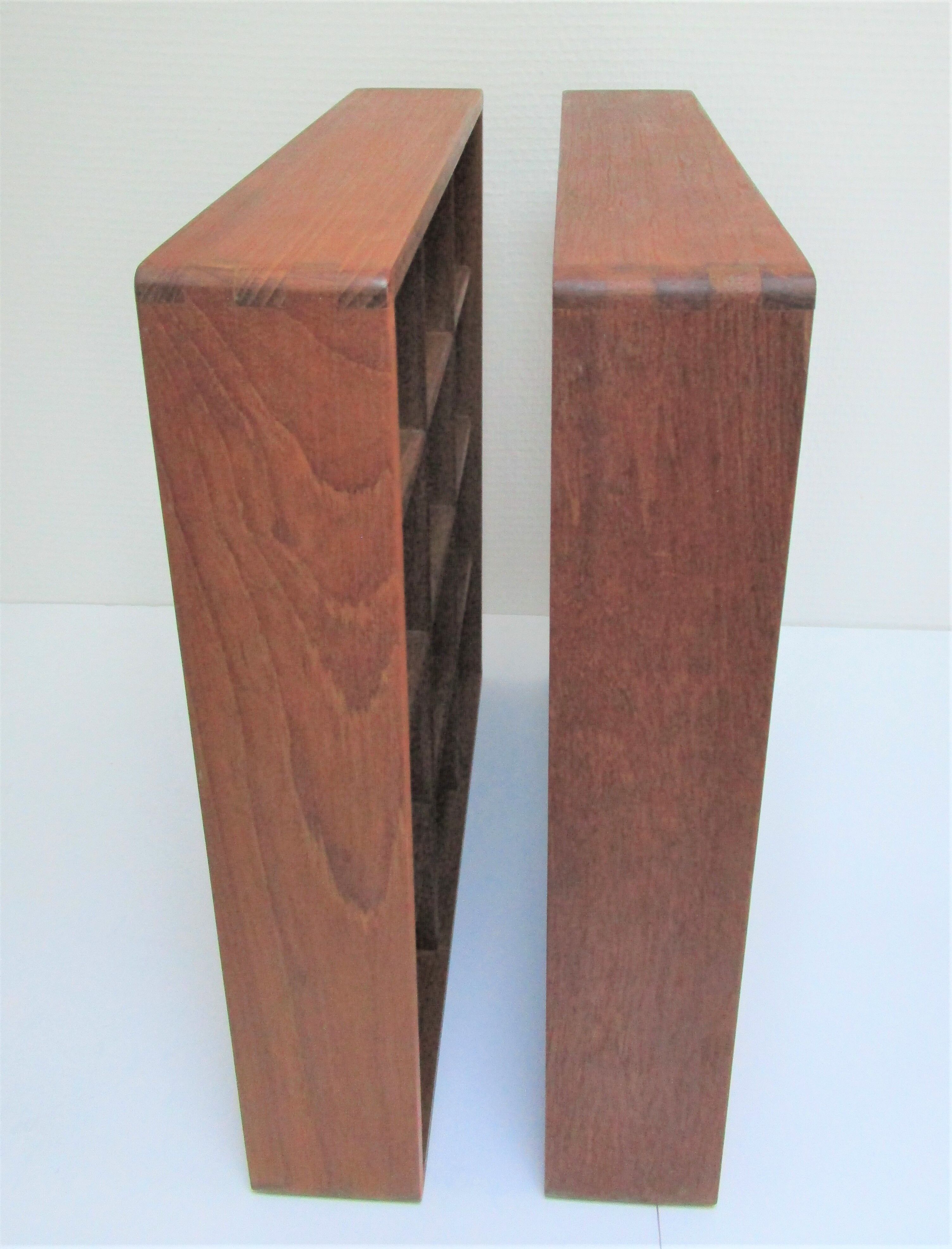 Two wall shelves with solid wood compartments design 80s