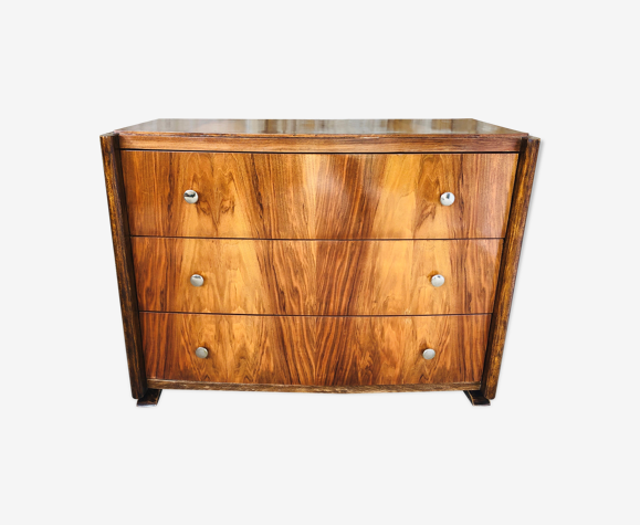 Commode Art Déco en placage de noyer flambé circa 30's/ 40's
