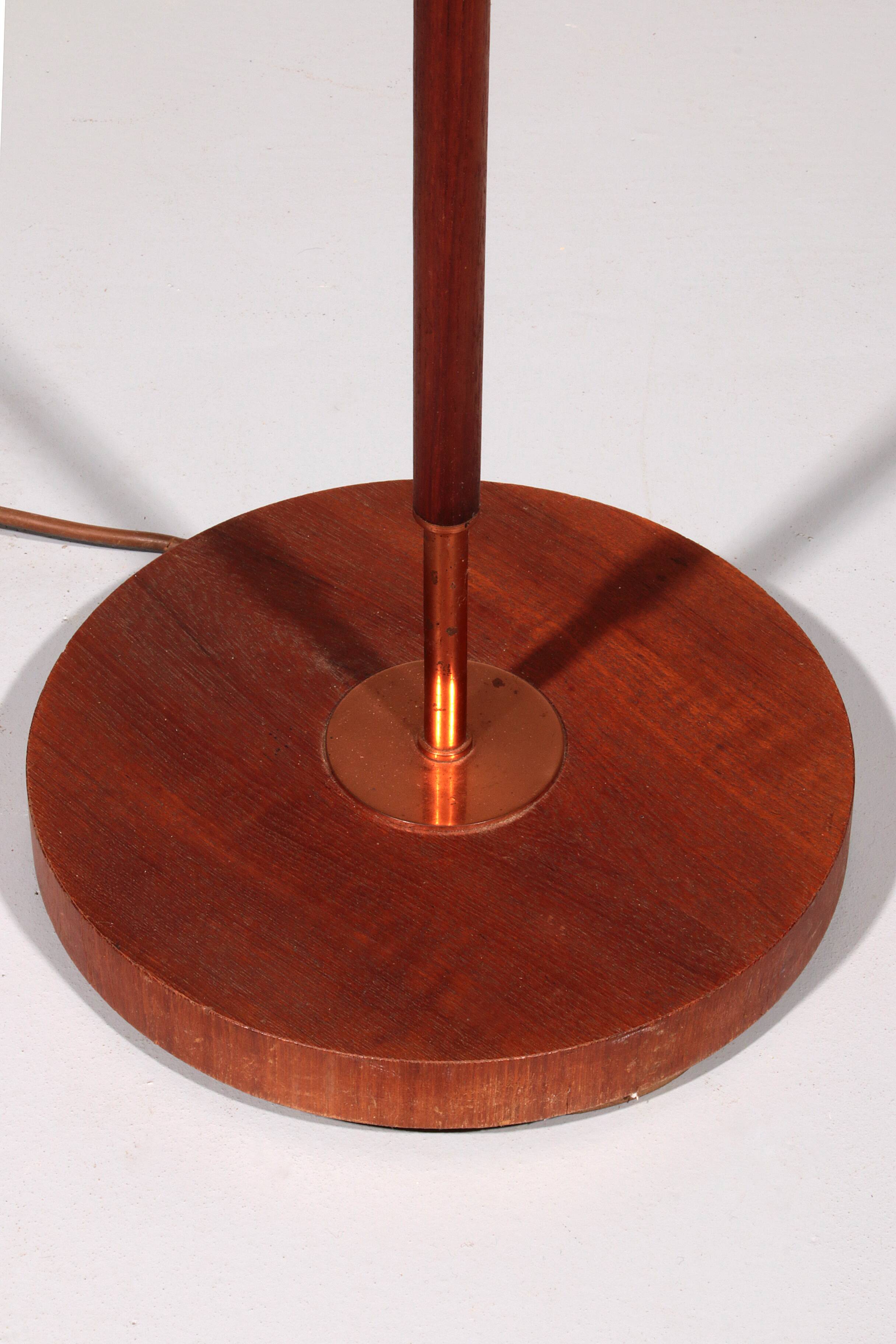 Temde floor lamp in teak and brass, 1960s