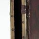 Antique English red leather hand-painted chinoiserie room divider/ screen