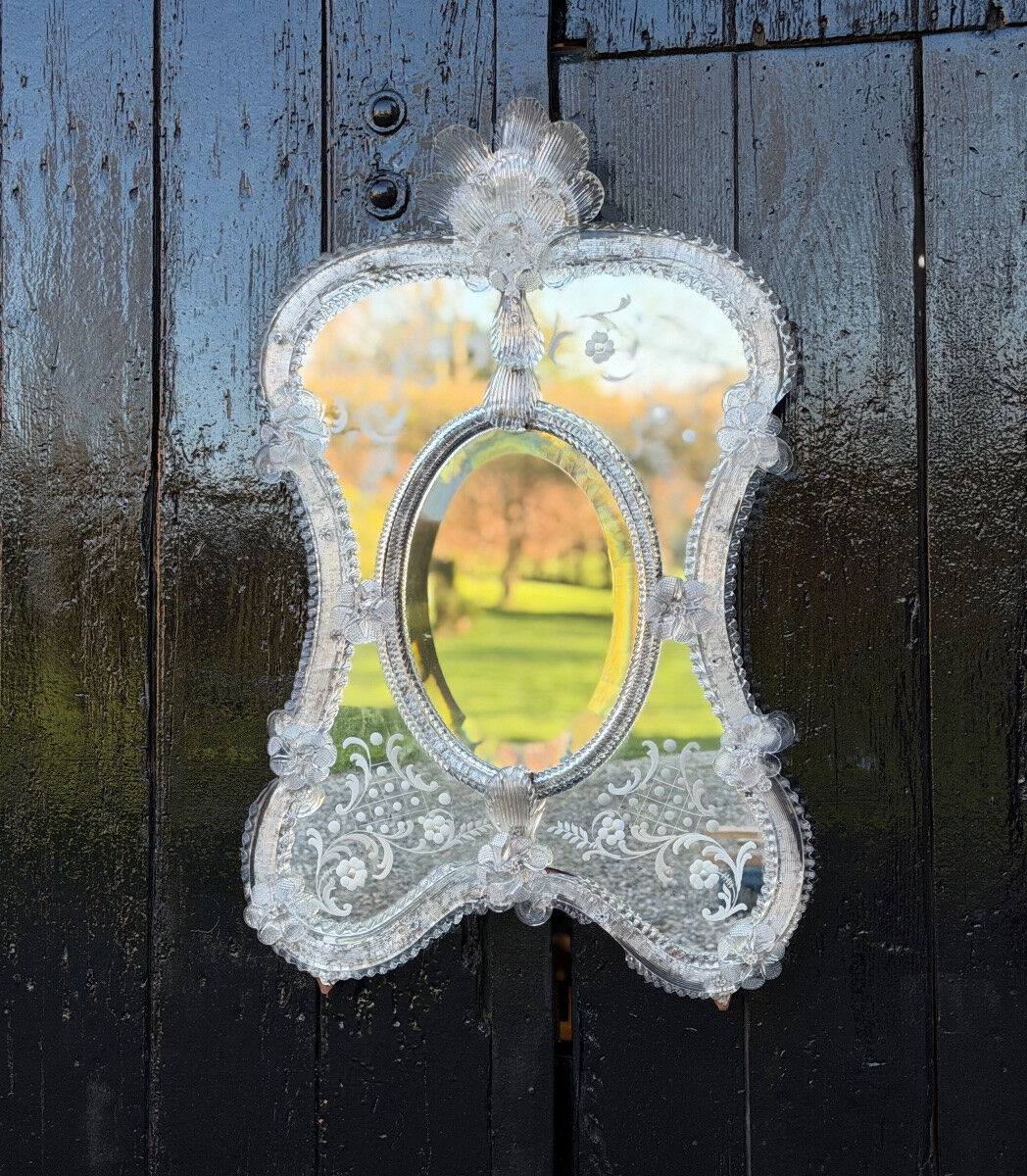 Venetian mirror made of Murano glass, circa 1950.