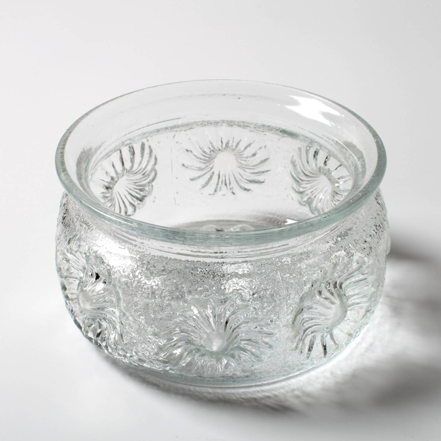 Pressed Glass Bowl: Kvety Flower Design by Pavel Panek / 1973