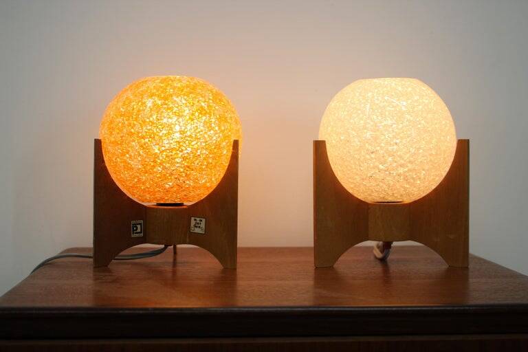 Pair of design table lamps "Rockets", 1960s
