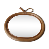 Miroir pomme en rotin