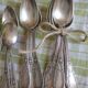 Box of 12 small spoons in vintage silver metal
