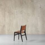Suite de 4 chaises modèle 89 en teck et cuir par Erik Buch pour Pol Dinesen, Danemark, 1960's