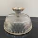 Art Deco glass cup with silver metal foot