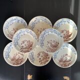 Series of 8 flat plates "Hunting"