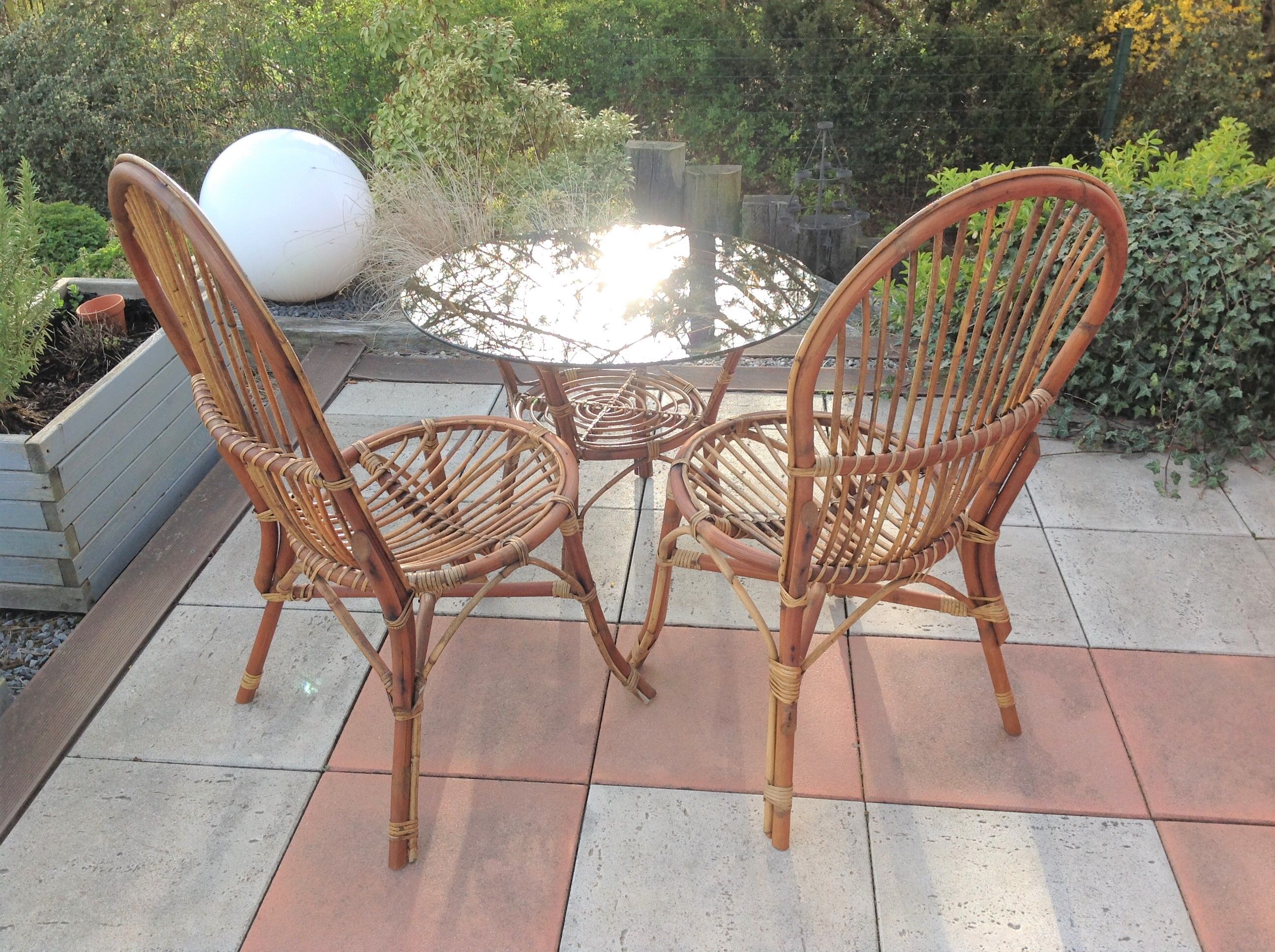 Rattan garden furniture / vintage 60s-70s
