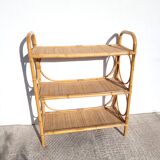 Library cabinet rattan shelf 1960