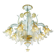 Ornate Clear and Gold-Leaf Murano Glass Floral Chandelier — Italian Design