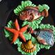 Assiette decor poissons vallauris annees 60