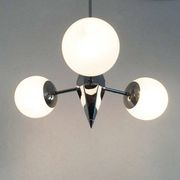 Art Deco Metal and Glass Chandelier