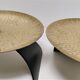 Pair of brass and metal candle holders design 70s