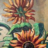 The sunflowers, knife technique on panel.