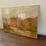 Tableau ancien huile sur panneau j.b maurice vecker (1896-1998) petit châte