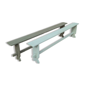 Paire de bancs patinés