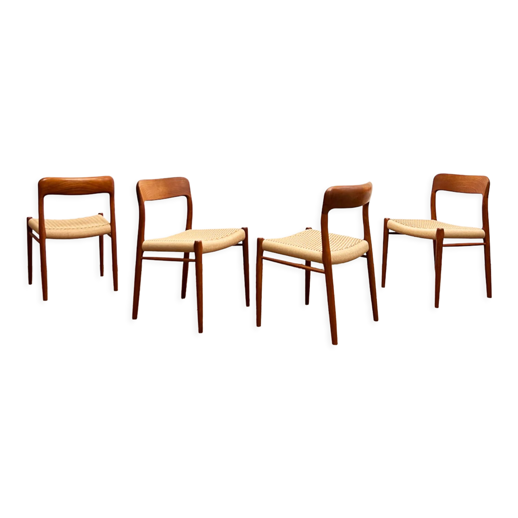 Chaises modèle 75 par Niels O. Møller pour J.L. Moller, Danemark, années 1950