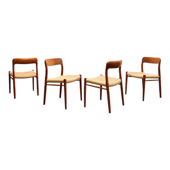 Chaises modèle 75 par Niels O. Møller pour J.L. Moller, Danemark, années 1950