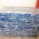 Large blue patinated chest of drawers in solid pine, Hungarian farmhouse style 1940s.