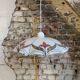 Glass pendant light from the 1980s, Yugoslavia