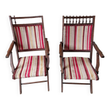 Set de 2 chaises pliantes en bois