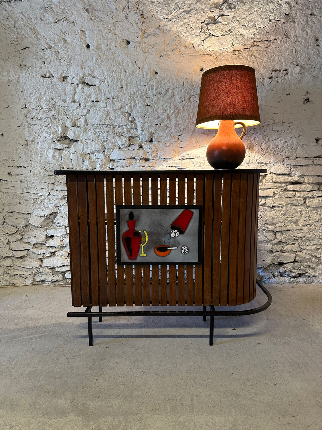 Vintage 1960 ceramic corner bar