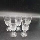 Service of 5 glasses with Meisenthal Portieux liqueur mirabeau model