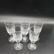 Service of 5 glasses with Meisenthal Portieux liqueur mirabeau model