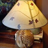 Ceramic lamp by Vallauris Fonck and Matéo lampshade of origin