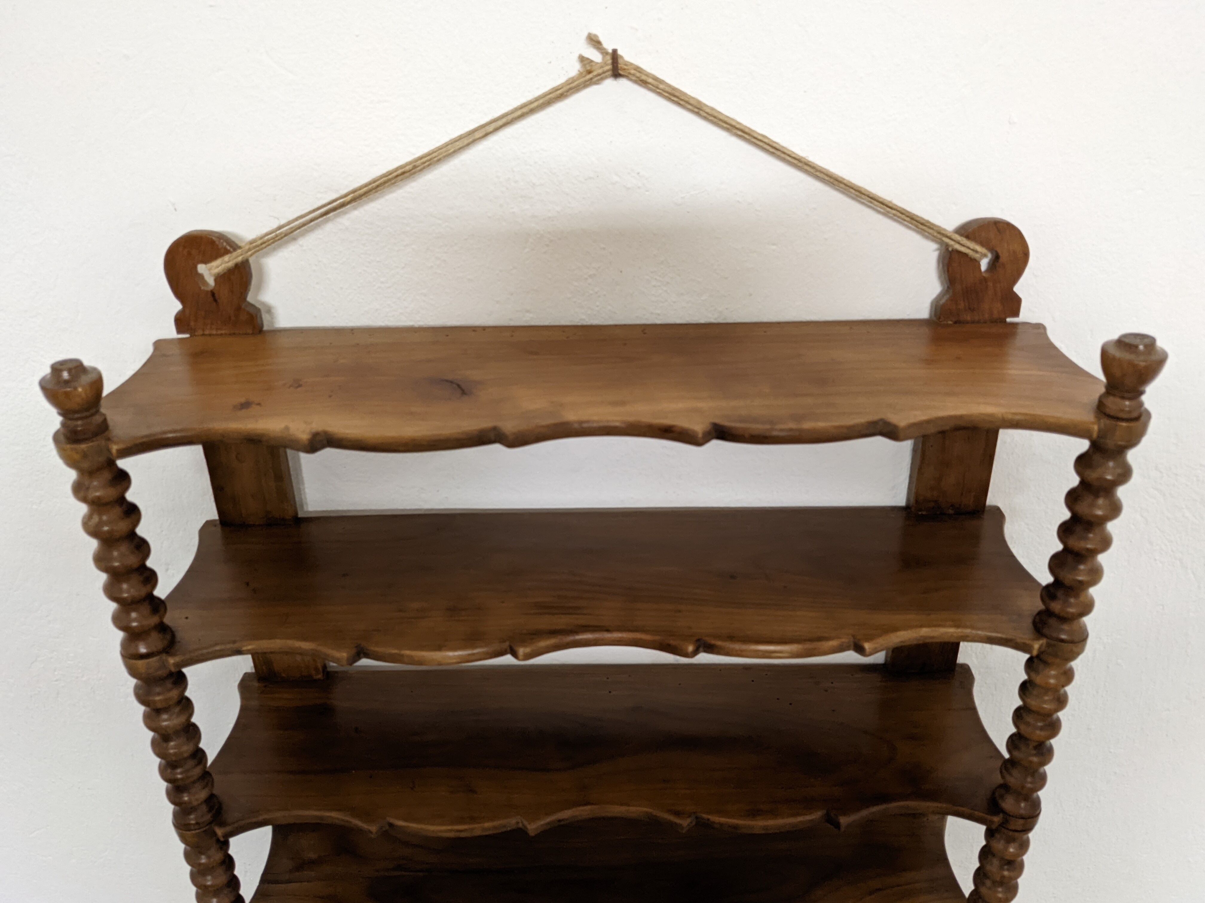 Wooden wall shelf turned late nineteenth century