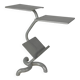 Table d'appoint postmoderne italienne en acier perforé, années 1980