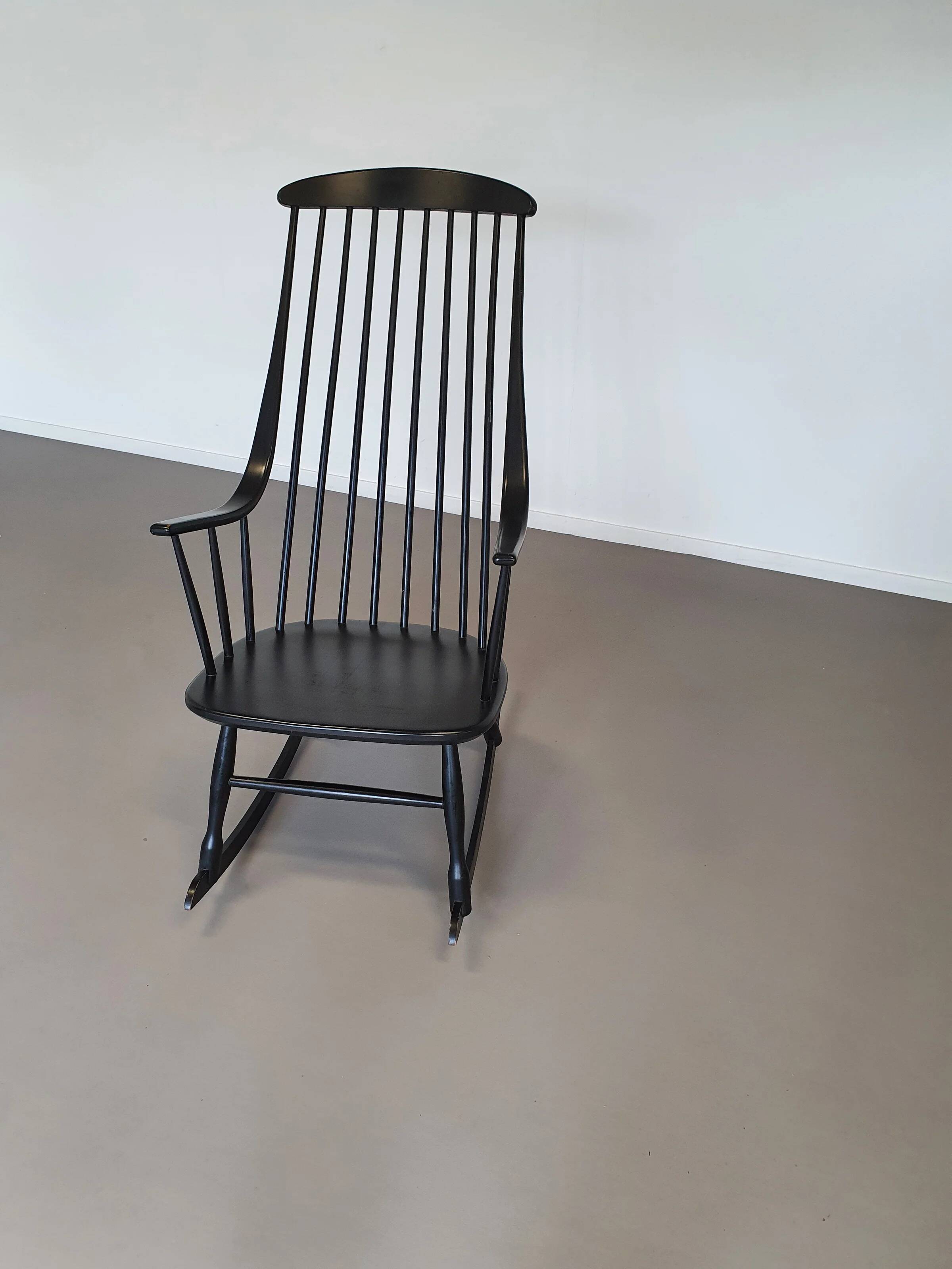 Black Lena Larsson for Nesto rocking chair 1960s