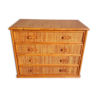 Vintage dresser in rattan 70s