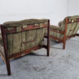 Pair of Brazilian rosewood armchairs, 70s