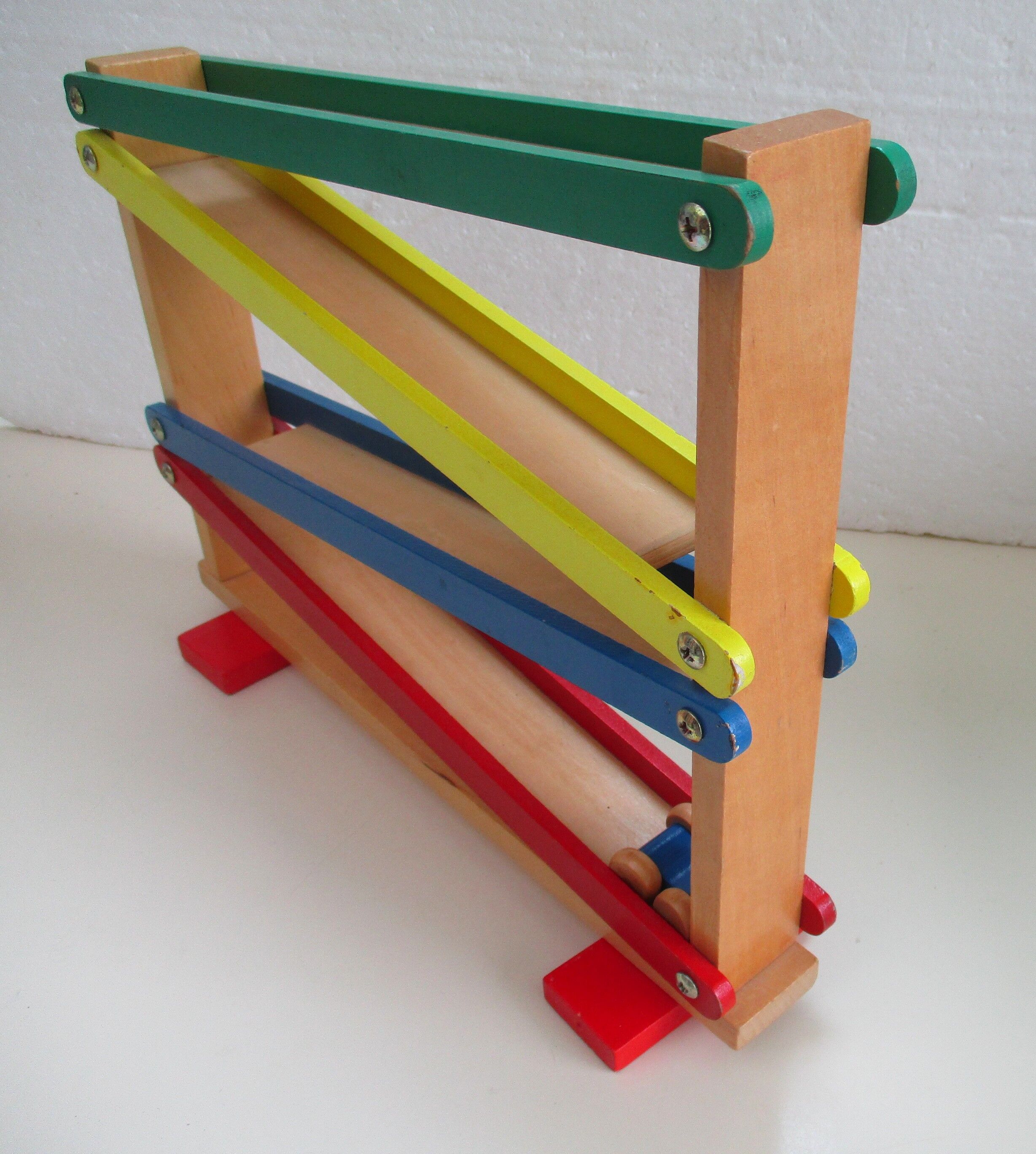 Toboggan wooden game and its vehicle-vintage