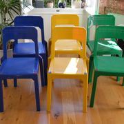 Set of 6 Altaïr chairs at Stamp by Henry Massonnet 80s era Menphis Postmodernism