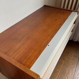 Commode 1960 bois Teck et alu par George Frydman pour EFA