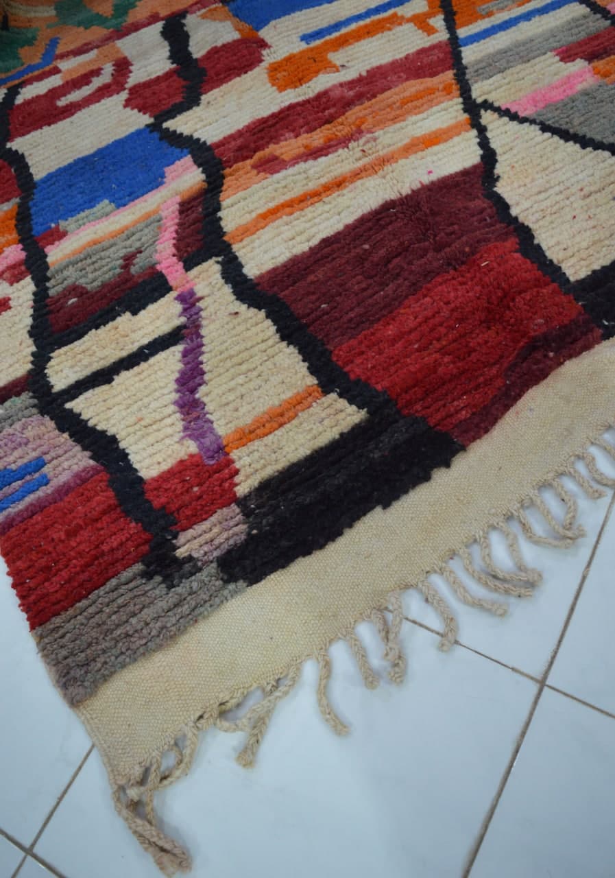 Multicolored moroccan berber carpet 200 x 147cm