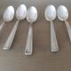 Box of 8 small art deco spoons in silver metal